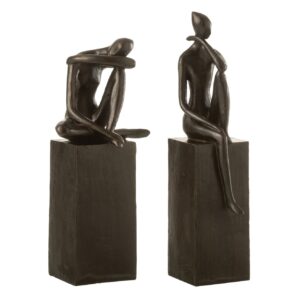 Figuur Op Sokkel Poly Donkerbruin  (26730)