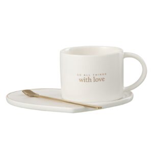 Tas + Schotel + Lepel - Hart "Do all things with love"(27901)