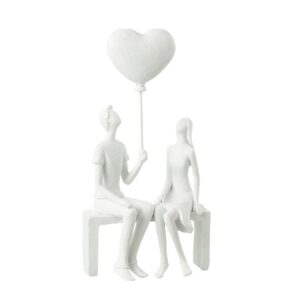 Koppel Zittend Hart Ballon Poly Wit?(32429)