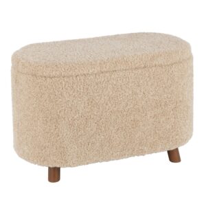 Poef Opslag Teddy Polyester Beige?(38820)