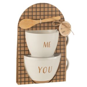 Box 2 Tassen Keramiek Wit you&me (48867)