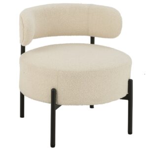 Loungestoel Boucle Multiplex/Polyester Wit/Zwart?(50853)