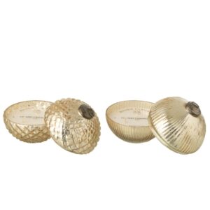 Geurkaars Kerstbal Glas Goudkleurig Small (55187)