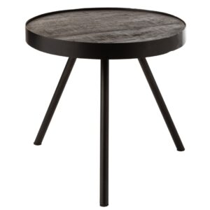 Bijzettafel Fien Hoog Mango Hout Ijzer Donker Bruin Zwart?(5631)