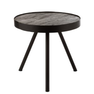 Bijzettafel Fien Mango Hout Ijzer Donker Bruin Zwart?(5632)