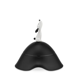 Hondenbak met deksel van thermoplastische hars en roestvrij staal 18/10, spiegelgepolijst, zwart. Lulà