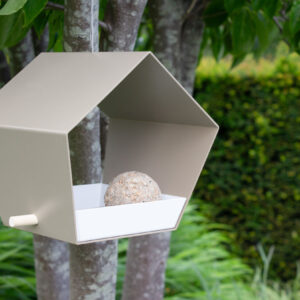 Small Diamond - Hanging bird feeder -Sand/white-SD-HAN-SA