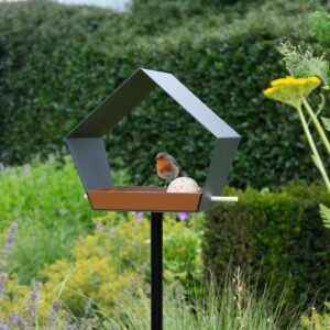 Big Diamond - Bird feeder -  With pole -Dark grey/brown