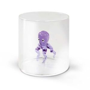Borosilicaatglas met gekleurd glazen onderwerp erin, afbeelding van een octopus-250ml