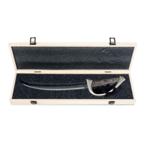 Sommelierssabel met houten handvat en satijnen koord