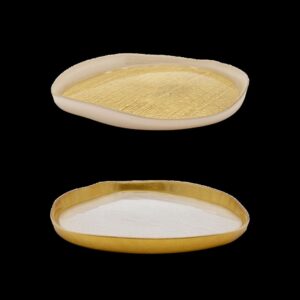 Set van 2 goudkleurige glasborden van 18 cm