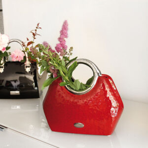 Handbag vase "Milano" , ceramics,red