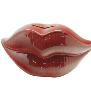 Moneybox, mouth "The kiss", ceramicsred