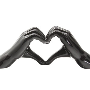 Decorative object, heart, ceramics,black