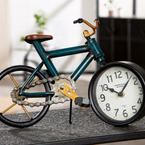 Floor/table clock,bicycle, Metal, dark blue