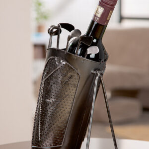 Flessenhouder, "Golftas",metaal,zilver gekleurd