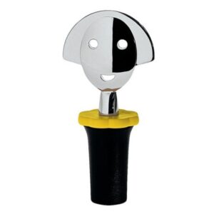 Stopper in thermoplastische hars, zwart en verchroomd zamak. Anna Halte 2