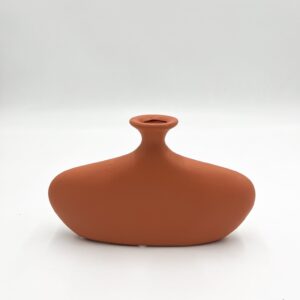 Vase ovale low milk terra