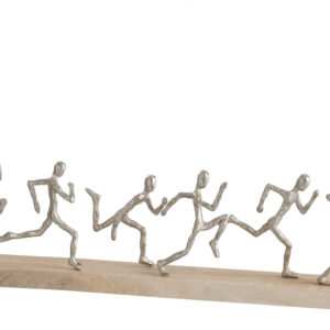 Figuur 6 lopers aluminium- hout/zilver (85146)