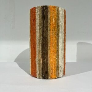 Glass votive multi jacket orange natural