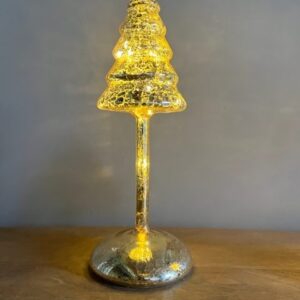 Xmas tree on feet gold mercury