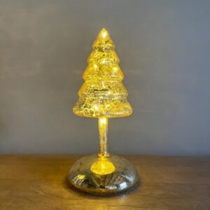 Xmas tree on feet gold mercury