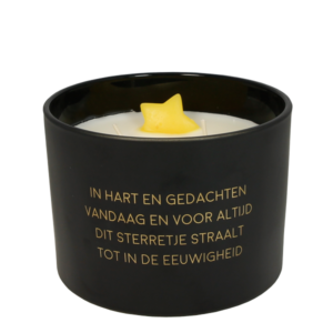 Sojawas geurkaars met boodschap - In hart en gedachten, vandaag en voor altijd