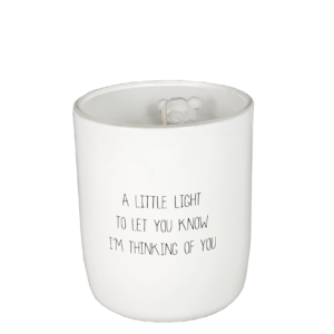 Sojawas geurkaars met boodschap - A little light to let you know I am thinking of you