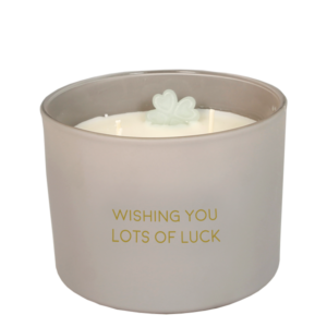 Sojawas geurkaars met boodschap - Wishing you lots of luck