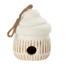 Vogelhuis Ying hout wit (31349)