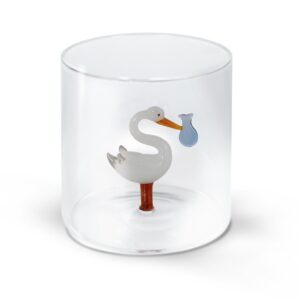 Borosilicaatglas  met ooievaar jongetje - 250ml