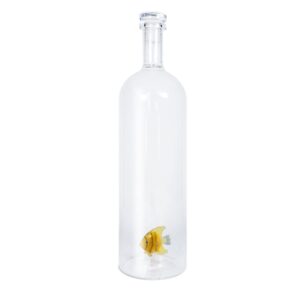 Waterfles met dop en figuurtje gouden tropische vis - Borosilicaatglas 1.2l