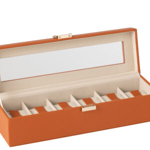 Horlogedoos 6 Compartimenten Kunstleder Cognac (46550)