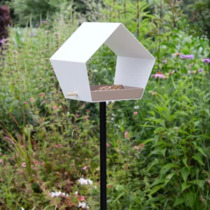 Big Diamond - Bird feeder -  With pole -White/Sand - BD-STD-WH