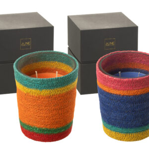 Geurkaars Mand Blauw of Oranje - Medium-55 Uren Assortiment Van 2 (40283)