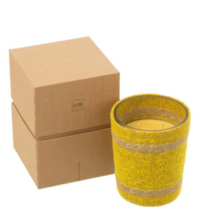 Geurkaars Mand Wax Geel Medium - 55 Uur (50506)