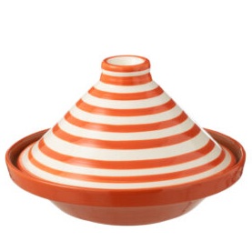 Tagine Granada Gestreept Keramiek White/Orange (52162)