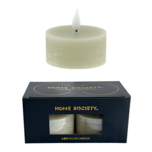 LED Kaars Mini Pillar Set 2-greige