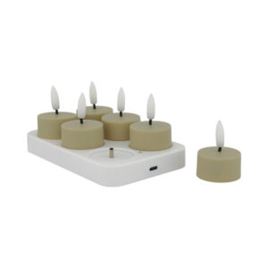 LED Kaars Tealight Set van 6 - greige