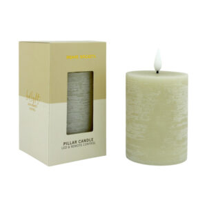 LED Kaars Pillar greige