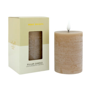 LED Kaars Pillar taupe