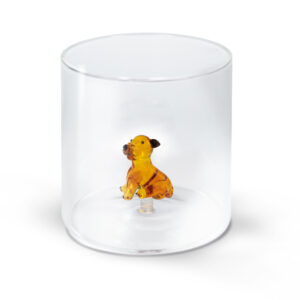 Borosilicaatglas met gekleurd glazen onderwerp erin, hond sharpei- 250ml
