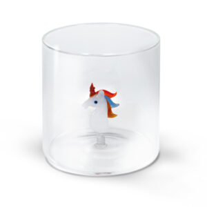 Borosilicaatglas met gekleurd glazen onderwerp erin, unicorn - 250ml