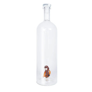 Waterfles met dop en figuurtje hond - Borosilicaatglas 1.2l (kopie)