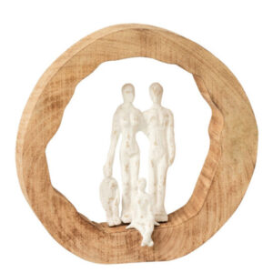 Figuur Familie Mangohout/Aluminium Naturel/Zilver (10899)