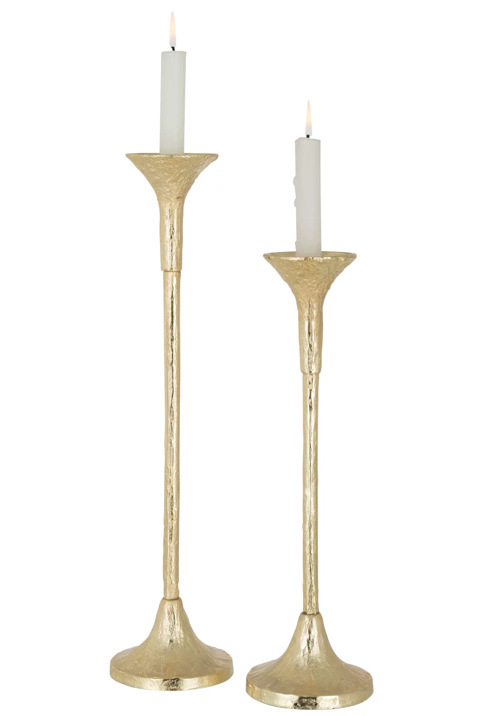 Set Van Twee Kandelaars Marie Aluminium Mat Goud (29081)
