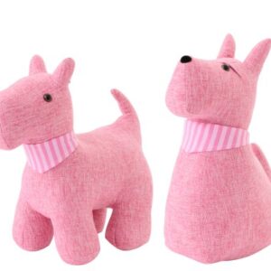 Deurstop Hond + Sjaal Polyester Roze Small Assortiment Van 2 (64768) - prijs per stuk
