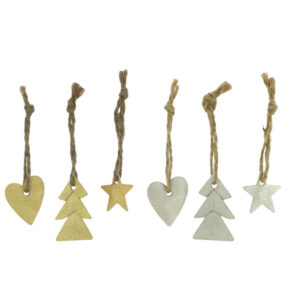 Ornament Xmas Mix goud en zilver 6stks