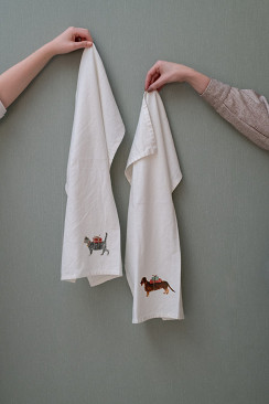 Theedoek Festive Friends Pet Ass 2 (kat of hond)- prijs per handdoek - Afbeelding 2