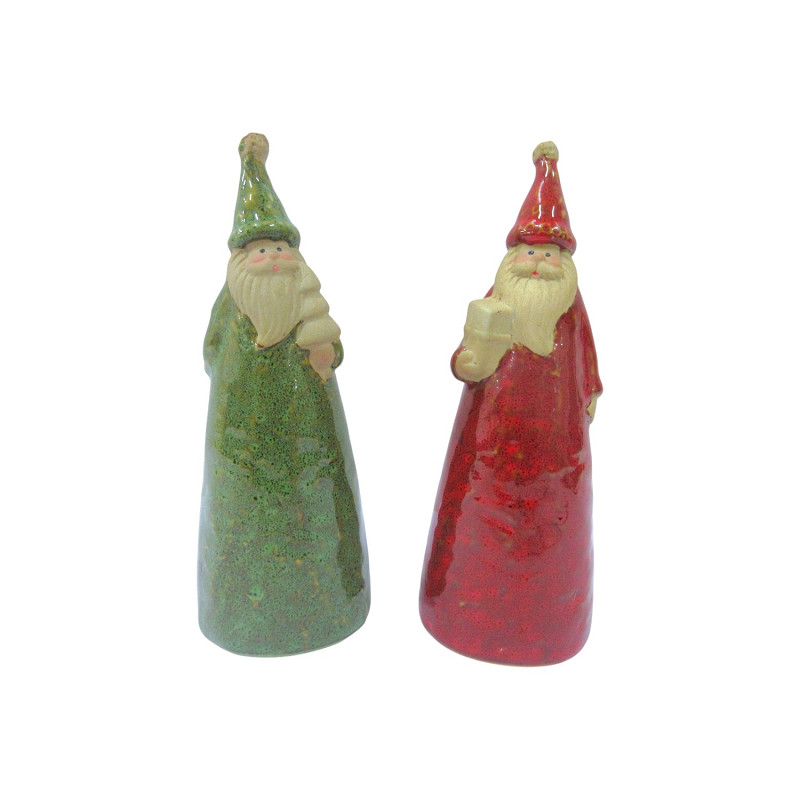 Deco Santa Leon M Ass 2-groen en rood- prijs per stuk